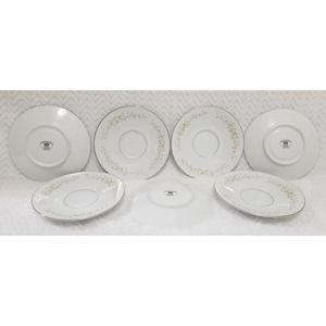 Set of 7 Crown Victoria Carolyn Tea Saucer Plate Plates Fine China Japan Floral